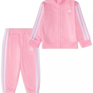 Adidas Pink and White Girl Tracksuit